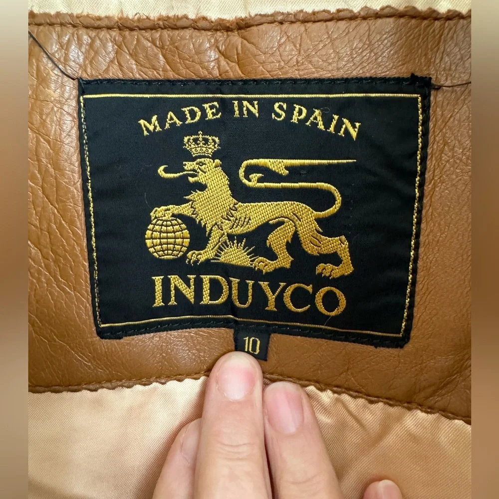 Induyco Vintage Genuine Leather Trench Coat Jacket - Picture 5 of 10